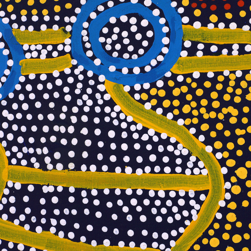 Aboriginal Artwork by Shorty Jangala Robertson, Ngapa Jukurrpa (Water Dreaming) - Puyurru, 152x122cm