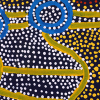 Aboriginal Artwork by Shorty Jangala Robertson, Ngapa Jukurrpa (Water Dreaming) - Puyurru, 152x122cm