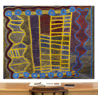 Aboriginal Art by Shorty Jangala Robertson, Ngapa Jukurrpa (Water Dreaming) - Puyurru, 152x122cm - ART ARK®