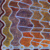 Aboriginal Artwork by Shorty Jangala Robertson, Ngapa Jukurrpa (Water Dreaming) - Puyurru, 152x122cm