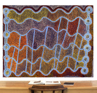 Aboriginal Artwork by Shorty Jangala Robertson, Ngapa Jukurrpa (Water Dreaming) - Puyurru, 152x122cm