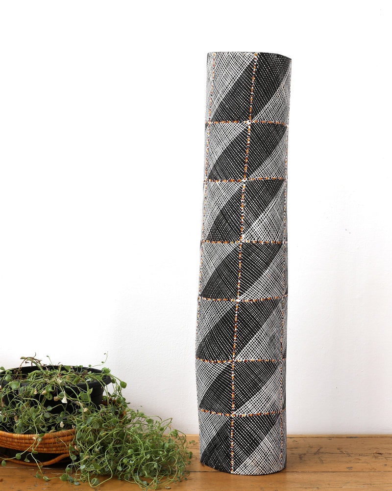 Aboriginal Artwork by Simone Namunjdja, Lorrkon (Hollow Log), 70cm