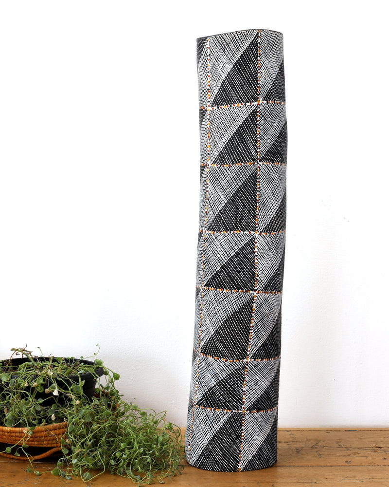 Aboriginal Artwork by Simone Namunjdja, Lorrkon (Hollow Log), 70cm