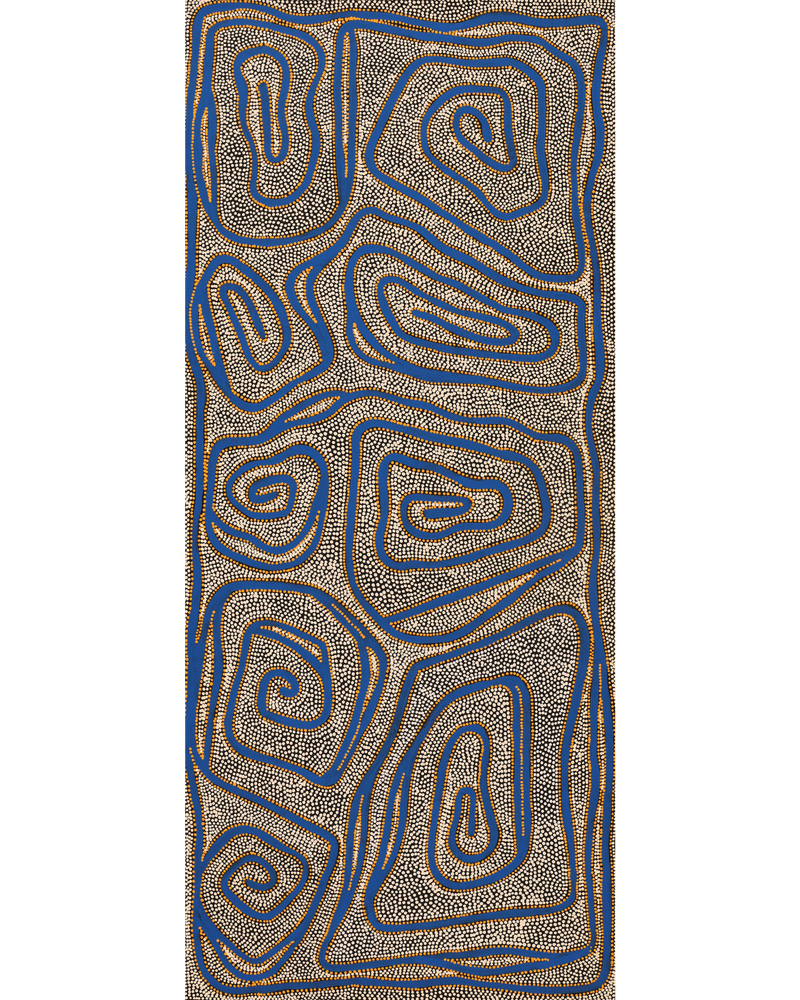 Aboriginal Artwork by Stephanie Napurrurla Nelson, Yarla Jukurrpa (Bush Potato Dreaming) - Yumurrpa, 107x46cm