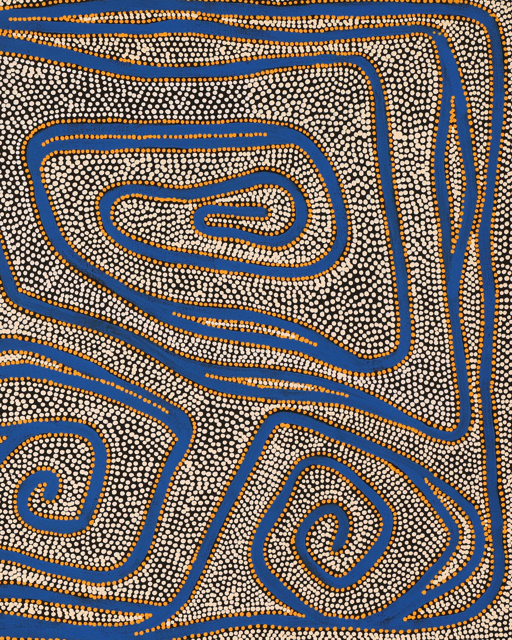 Aboriginal Artwork by Stephanie Napurrurla Nelson, Yarla Jukurrpa (Bush Potato Dreaming) - Yumurrpa, 107x46cm
