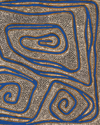 Aboriginal Artwork by Stephanie Napurrurla Nelson, Yarla Jukurrpa (Bush Potato Dreaming) - Yumurrpa, 107x46cm