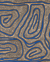 Aboriginal Artwork by Stephanie Napurrurla Nelson, Yarla Jukurrpa (Bush Potato Dreaming) - Yumurrpa, 107x46cm