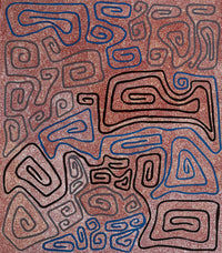 Stephanie Napurrurla Nelson, Yarla Jukurrpa (Bush Potato Dreaming) - Yumurrpa, 122x107cm