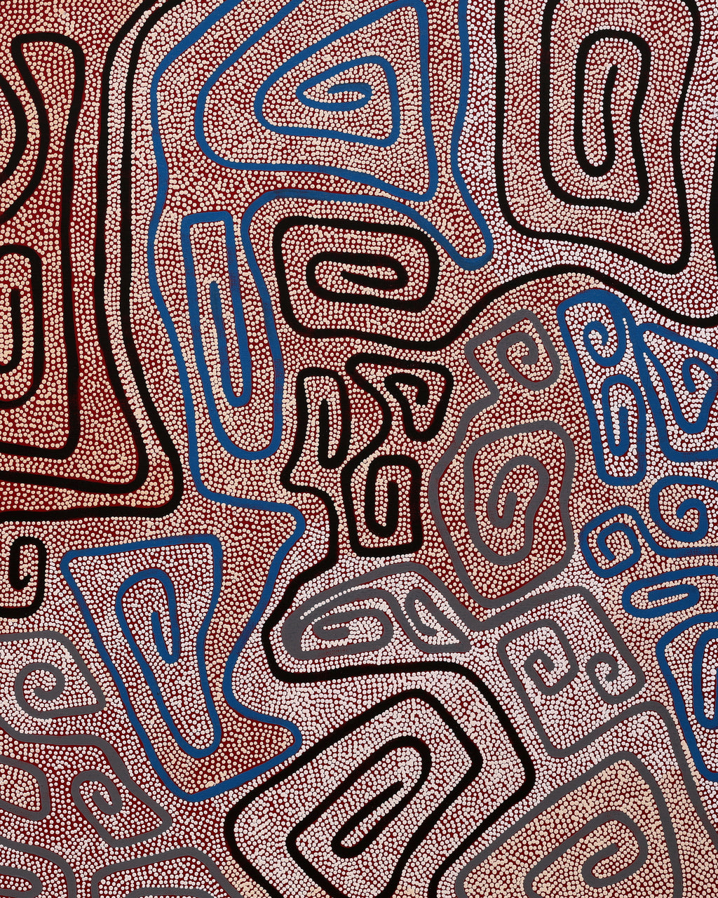 Stephanie Napurrurla Nelson, Yarla Jukurrpa (Bush Potato Dreaming) - Yumurrpa, 122x107cm