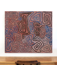Stephanie Napurrurla Nelson, Yarla Jukurrpa (Bush Potato Dreaming) - Yumurrpa, 122x107cm