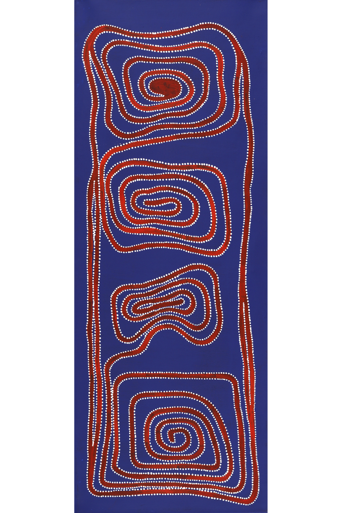 Aboriginal Artwork by Stephanie Napurrurla Nelson, Yarla Jukurrpa (Bush Potato Dreaming) - Yumurrpa, 122x46cm - ART ARK®