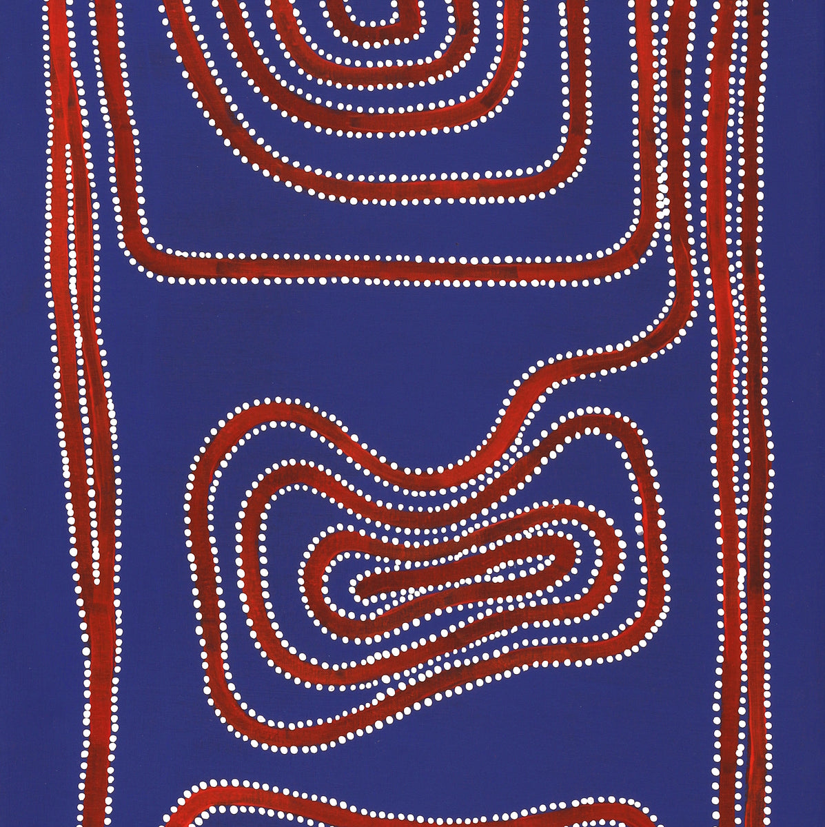 Aboriginal Art by Stephanie Napurrurla Nelson, Yarla Jukurrpa (Bush Potato Dreaming) - Yumurrpa, 122x46cm - ART ARK®