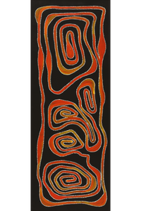 Aboriginal Artwork by Stephanie Napurrurla Nelson, Yarla Jukurrpa (Bush Potato Dreaming) - Yumurrpa, 122x46cm