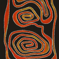 Aboriginal Artwork by Stephanie Napurrurla Nelson, Yarla Jukurrpa (Bush Potato Dreaming) - Yumurrpa, 122x46cm