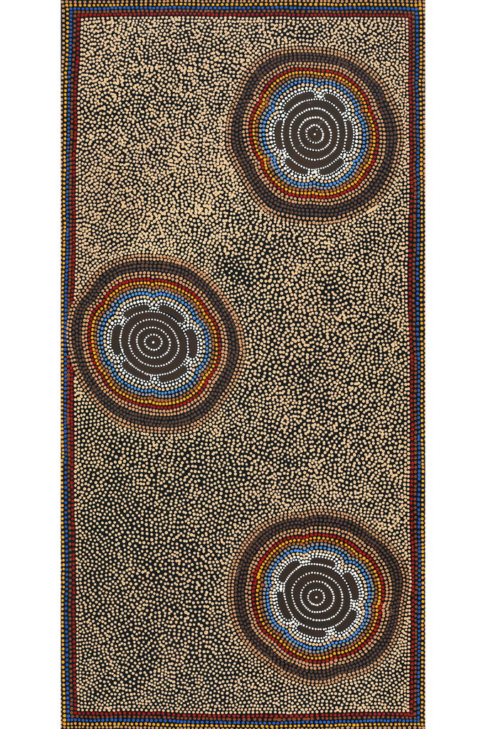 Aboriginal Artwork by Stephanie Napurrurla Nelson, Pamapardu Jukurrpa (Flying Ant Dreaming) - Wapurtali, 122x61cm