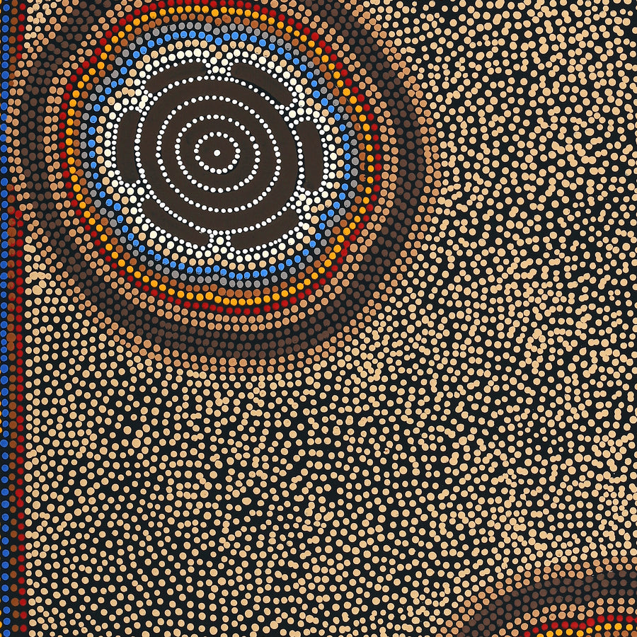 Aboriginal Artwork by Stephanie Napurrurla Nelson, Pamapardu Jukurrpa (Flying Ant Dreaming) - Wapurtali, 122x61cm