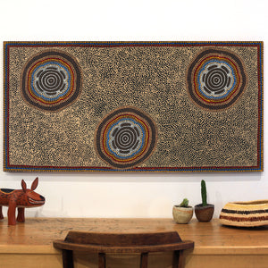 Aboriginal Artwork by Stephanie Napurrurla Nelson, Pamapardu Jukurrpa (Flying Ant Dreaming) - Wapurtali, 122x61cm - ART ARK®