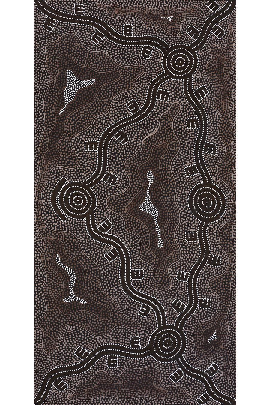 Aboriginal Artwork by Stephanie Napurrurla Nelson, Janganpa Jukurrpa (Brush-tail Possum Dreaming) - Mawurrji, 122x61cm