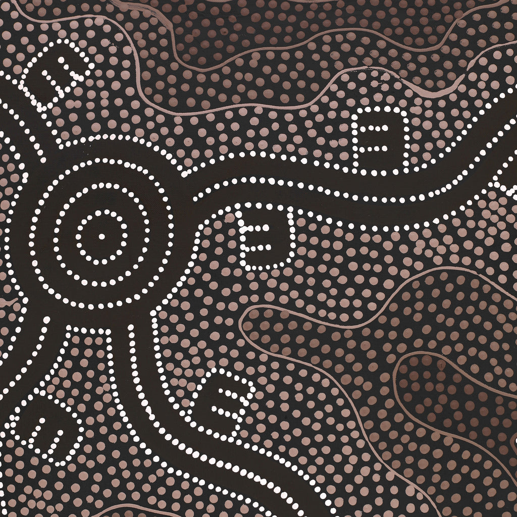 Aboriginal Artwork by Stephanie Napurrurla Nelson, Janganpa Jukurrpa (Brush-tail Possum Dreaming) - Mawurrji, 122x61cm