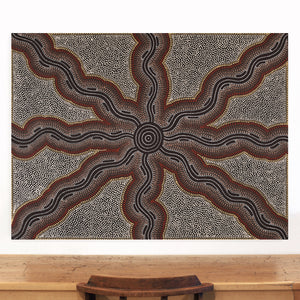 Aboriginal Artwork by Stephanie Napurrurla Nelson, Pamapardu Jukurrpa (Flying Ant Dreaming) - Wapurtali, 122x91cm - ART ARK®