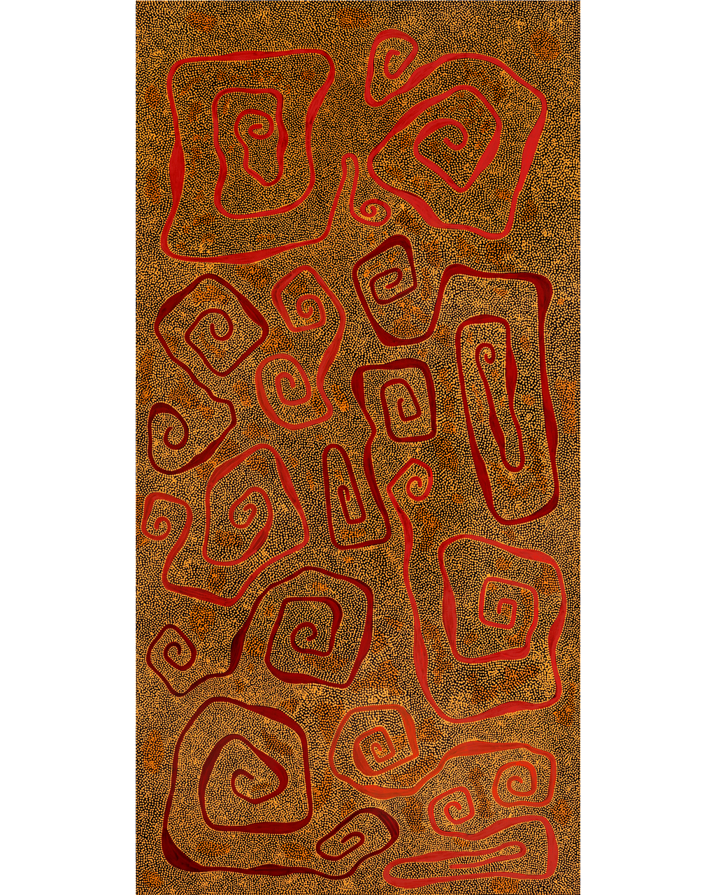 Aboriginal Artwork by Stephanie Napurrurla Nelson, Yarla Jukurrpa (Bush Potato Dreaming) - Yumurrpa, 183x91cm