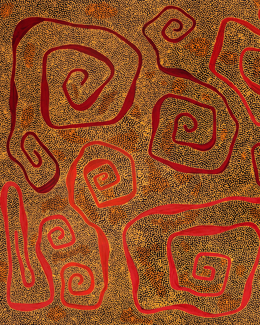 Stephanie Napurrurla Nelson, Yarla Jukurrpa (Bush Potato Dreaming) - Yumurrpa, 183x91cm