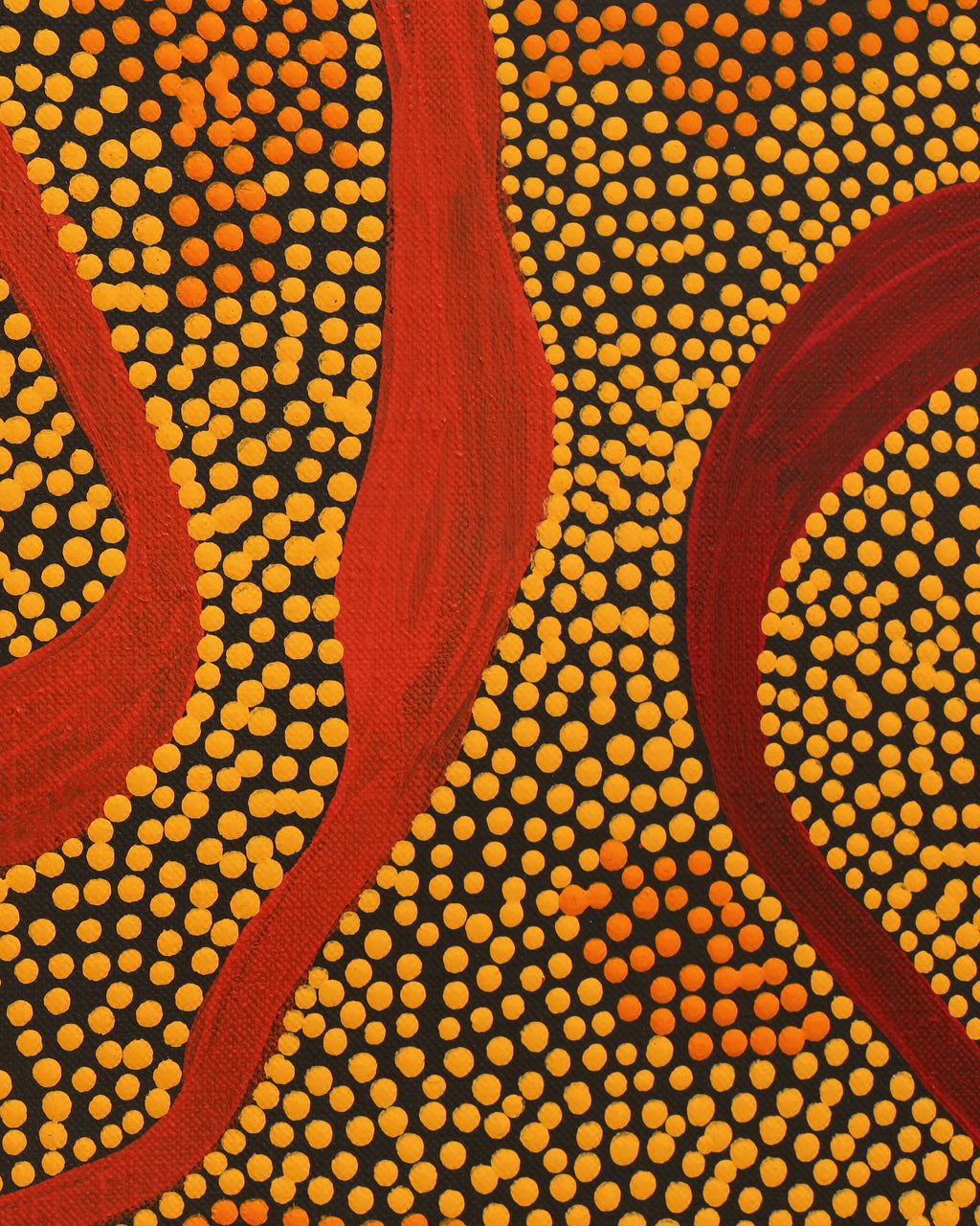 Aboriginal Artwork by Stephanie Napurrurla Nelson, Yarla Jukurrpa (Bush Potato Dreaming) - Yumurrpa, 183x91cm