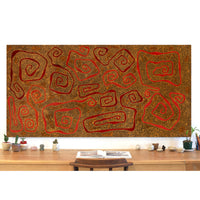 Stephanie Napurrurla Nelson, Yarla Jukurrpa (Bush Potato Dreaming) - Yumurrpa, 183x91cm