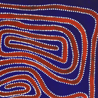 Aboriginal Artwork by Stephanie Napurrurla Nelson, Yarla Jukurrpa (Bush Potato Dreaming) - Yumurrpa, 50x40cm