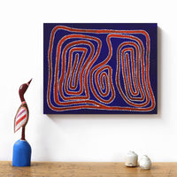 Aboriginal Artwork by Stephanie Napurrurla Nelson, Yarla Jukurrpa (Bush Potato Dreaming) - Yumurrpa, 50x40cm