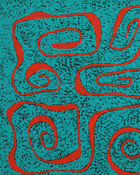 Aboriginal Artwork by Stephanie Napurrurla Nelson, Yarla Jukurrpa (Bush Potato Dreaming) - Yumurrpa, 76x46cm