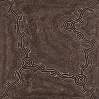 Aboriginal Art by Stephanie Napurrurla Nelson, Janganpa Jukurrpa (Brush-tail Possum Dreaming) - Mawurrji, 76x76cm - ART ARK®