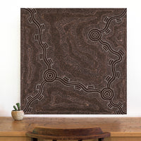 Aboriginal Artwork by Stephanie Napurrurla Nelson, Janganpa Jukurrpa (Brush-tail Possum Dreaming) - Mawurrji, 76x76cm