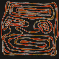 Aboriginal Artwork by Stephanie Napurrurla Nelson, Yarla Jukurrpa (Bush Potato Dreaming) - Yumurrpa, 76x76cm