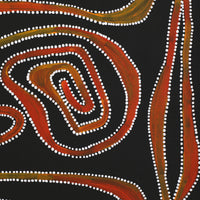 Aboriginal Art by Stephanie Napurrurla Nelson, Yarla Jukurrpa (Bush Potato Dreaming) - Yumurrpa, 76x76cm - ART ARK®