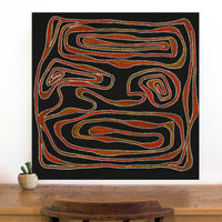 Aboriginal Artwork by Stephanie Napurrurla Nelson, Yarla Jukurrpa (Bush Potato Dreaming) - Yumurrpa, 76x76cm
