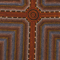 Aboriginal Artwork by Stephanie Napurrurla Nelson, Pamapardu Jukurrpa (Flying Ant Dreaming) - Wapurtali, 91x91cm