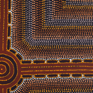 Aboriginal Art by Stephanie Napurrurla Nelson, Pamapardu Jukurrpa (Flying Ant Dreaming) - Wapurtali, 91x91cm - ART ARK®