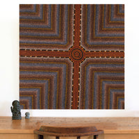 Aboriginal Artwork by Stephanie Napurrurla Nelson, Pamapardu Jukurrpa (Flying Ant Dreaming) - Wapurtali, 91x91cm