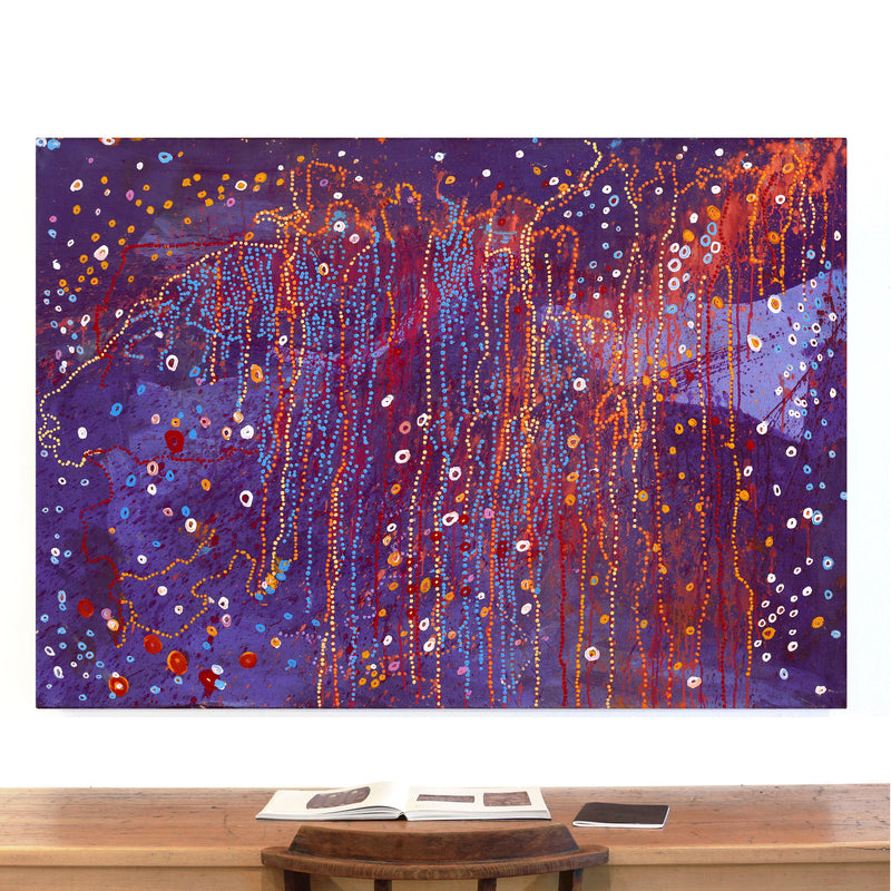 Aboriginal Artwork by Steven Jupurrurla Nelson, Janganpa Jukurrpa (Brush-tail Possum Dreaming) - Mawurrji, 152x107cm