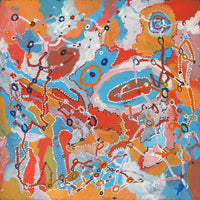 Aboriginal Artwork by Steven Jupurrurla Nelson, Janganpa Jukurrpa (Brush-tail Possum Dreaming) - Mawurrji, 107x107cm