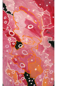 Aboriginal Artwork by Steven Jupurrurla Nelson, Janganpa Jukurrpa (Brush-tail Possum Dreaming) - Mawurrji, 76x46cm