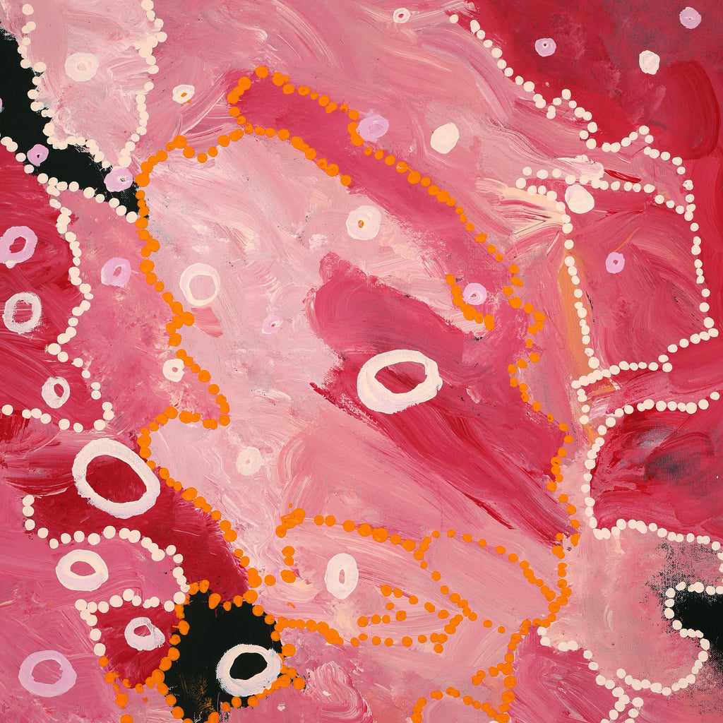Aboriginal Artwork by Steven Jupurrurla Nelson, Janganpa Jukurrpa (Brush-tail Possum Dreaming) - Mawurrji, 76x46cm