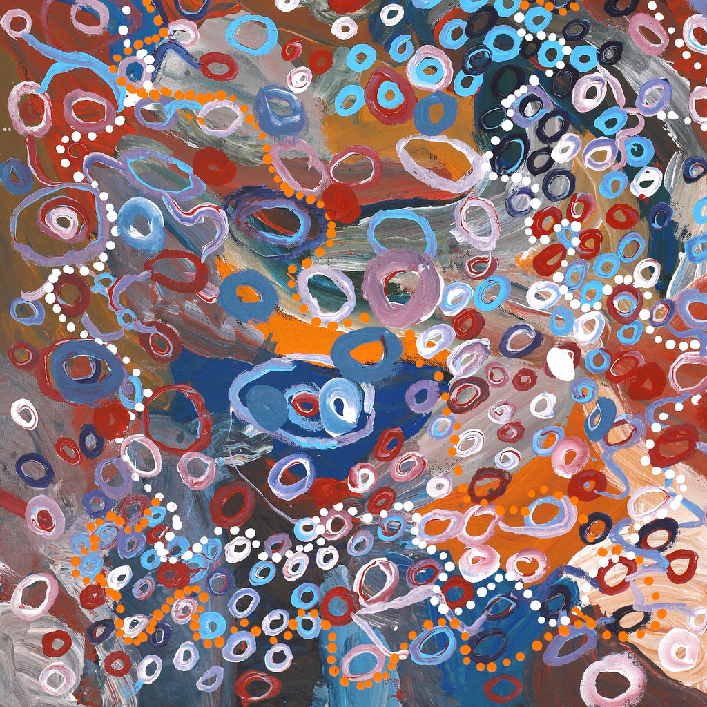 Aboriginal Artwork by Steven Jupurrurla Nelson, Janganpa Jukurrpa (Brush-tail Possum Dreaming) - Mawurrji, 76x46cm
