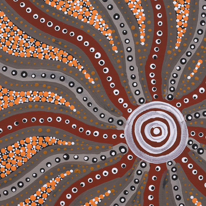 Aboriginal Artwork by Steven Jakamarra Oldfield, Warna Jukurrpa (Snake Dreaming), 30x30cm