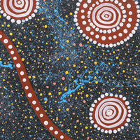 Aboriginal Artwork by Steven Jakamarra Oldfield, Warna Jukurrpa (Snake Dreaming), 30x30cm