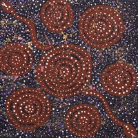 Aboriginal Artwork by Steven Jakamarra Oldfield, Warna Jukurrpa (Snake Dreaming), 30x30cm