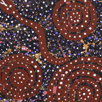 Aboriginal Artwork by Steven Jakamarra Oldfield, Warna Jukurrpa (Snake Dreaming), 30x30cm