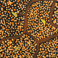 Aboriginal Artwork by Stewart Jupurrurla Kelly, Ngapa Jukurrpa (Water Dreaming) - Wapurtali, 30x30cm