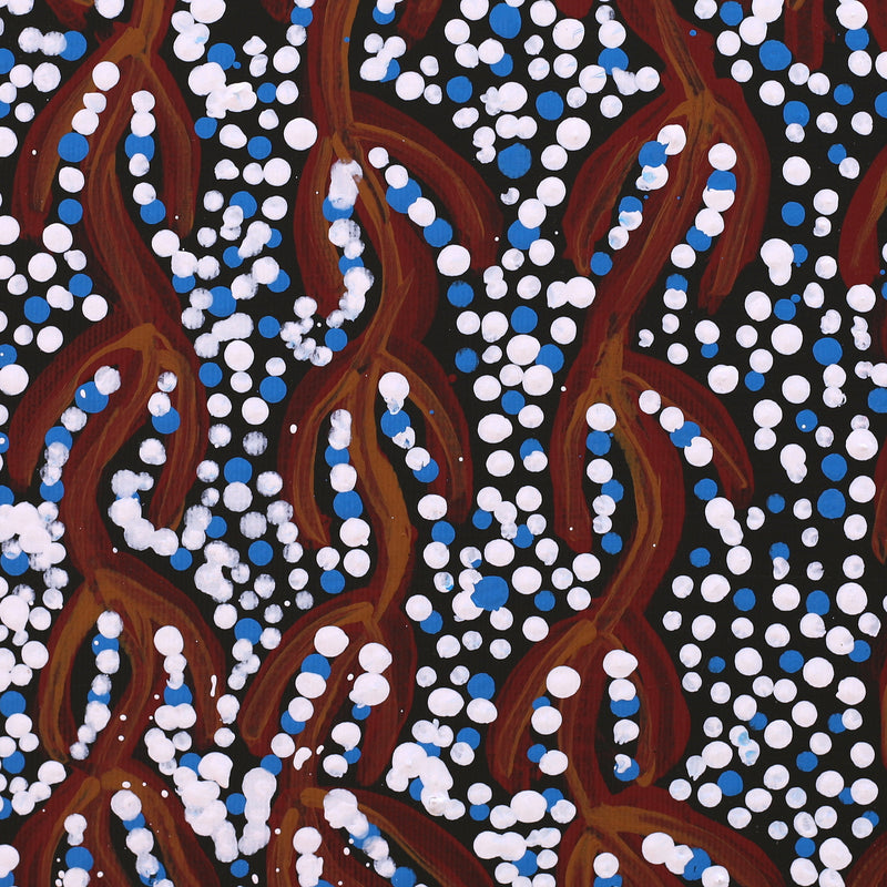 Aboriginal Artwork by Susie Nangala Watson, Mina Mina Dreaming, 30x30cm
